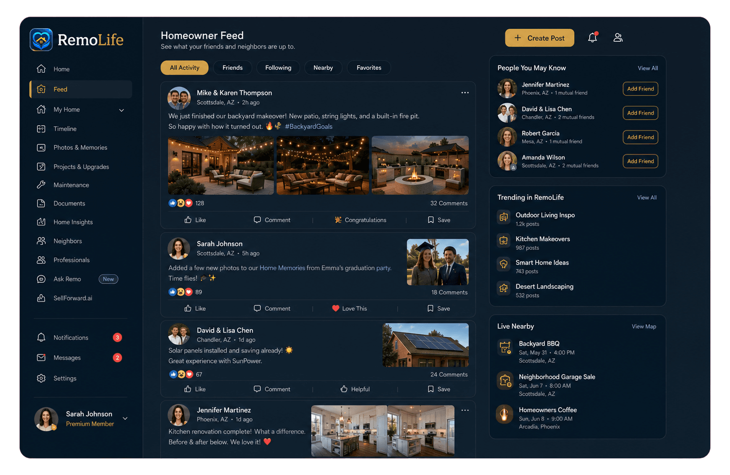 RemoLife homeowner dashboard